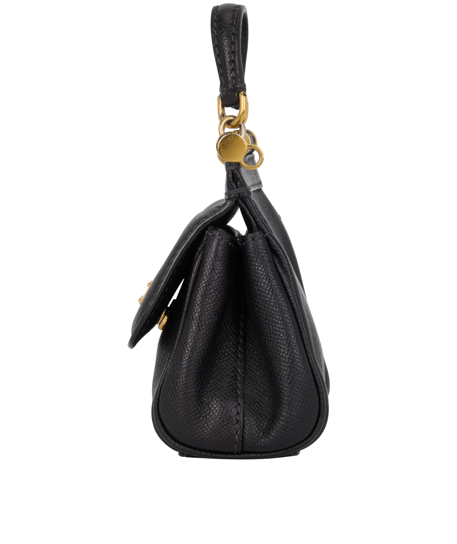 Mini Sicily, &pound;495, Handbags, Black, Leather, Bottom view